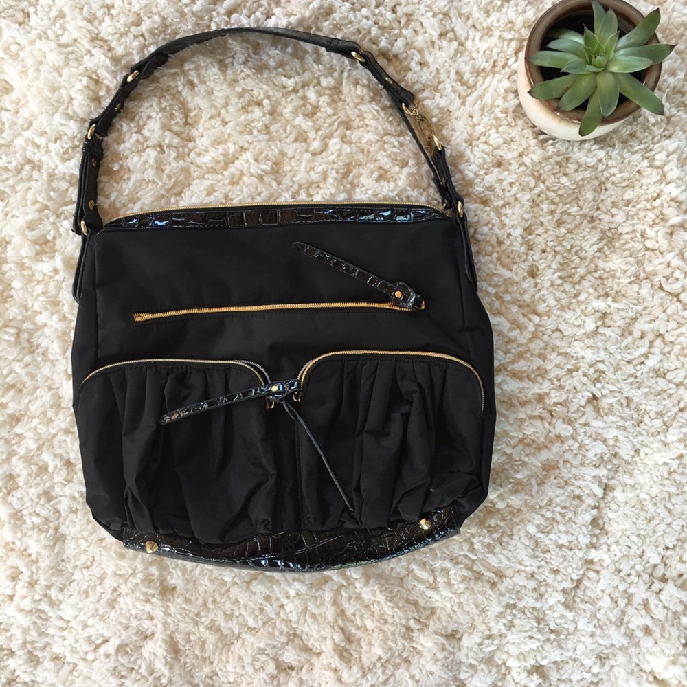 Sondra Roberts squared shoulder bag.